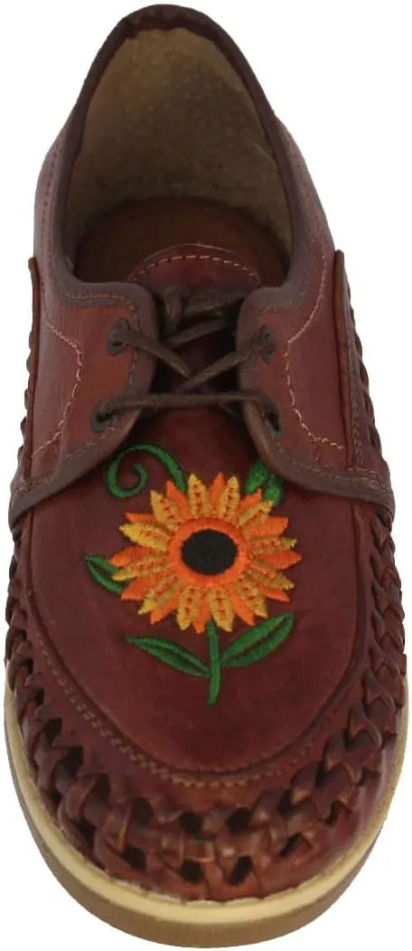 Womens 91 Cognac Brown Authentic Mexican Huarache Sandals Lace Up