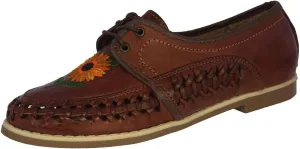 Womens 91 Cognac Brown Authentic Mexican Huarache Sandals Lace Up