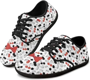 Womens Barefoot Shoes Lace Up Wide Toe Jogging Casual Sneakers Fruit Print