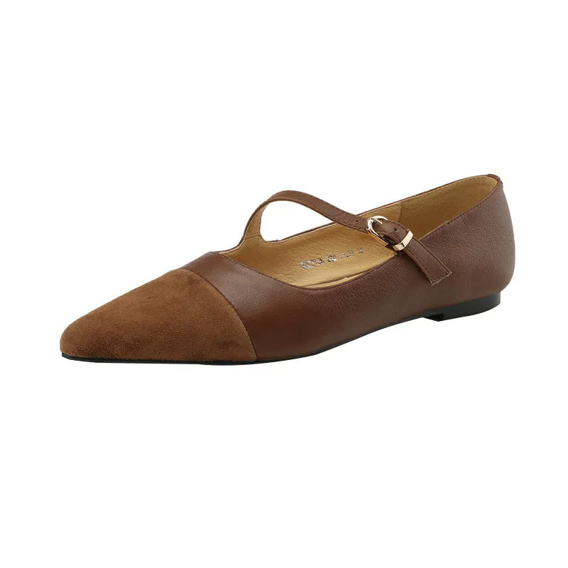 Women's Buckle Belt French Flat Shoes