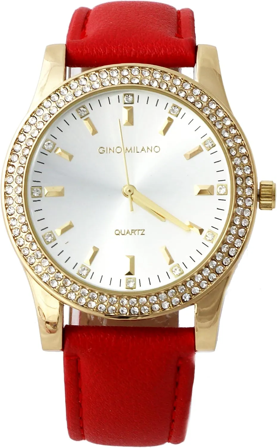 Women's Gold Leather Band Watch & Matching Tri-Fold Wallet Set