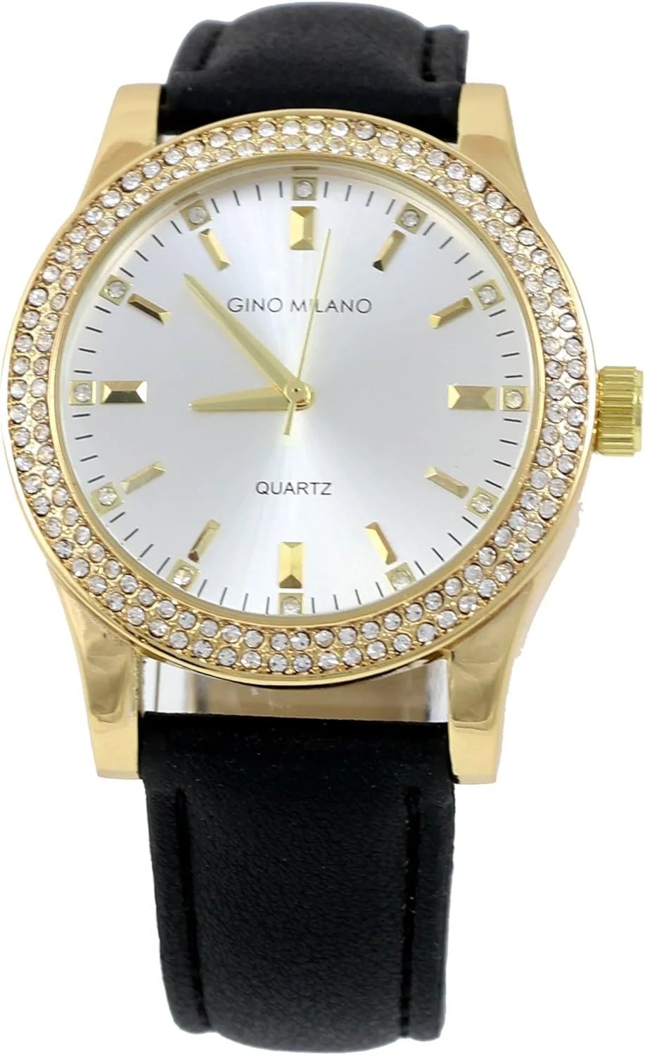 Women's Gold Leather Band Watch & Matching Tri-Fold Wallet Set