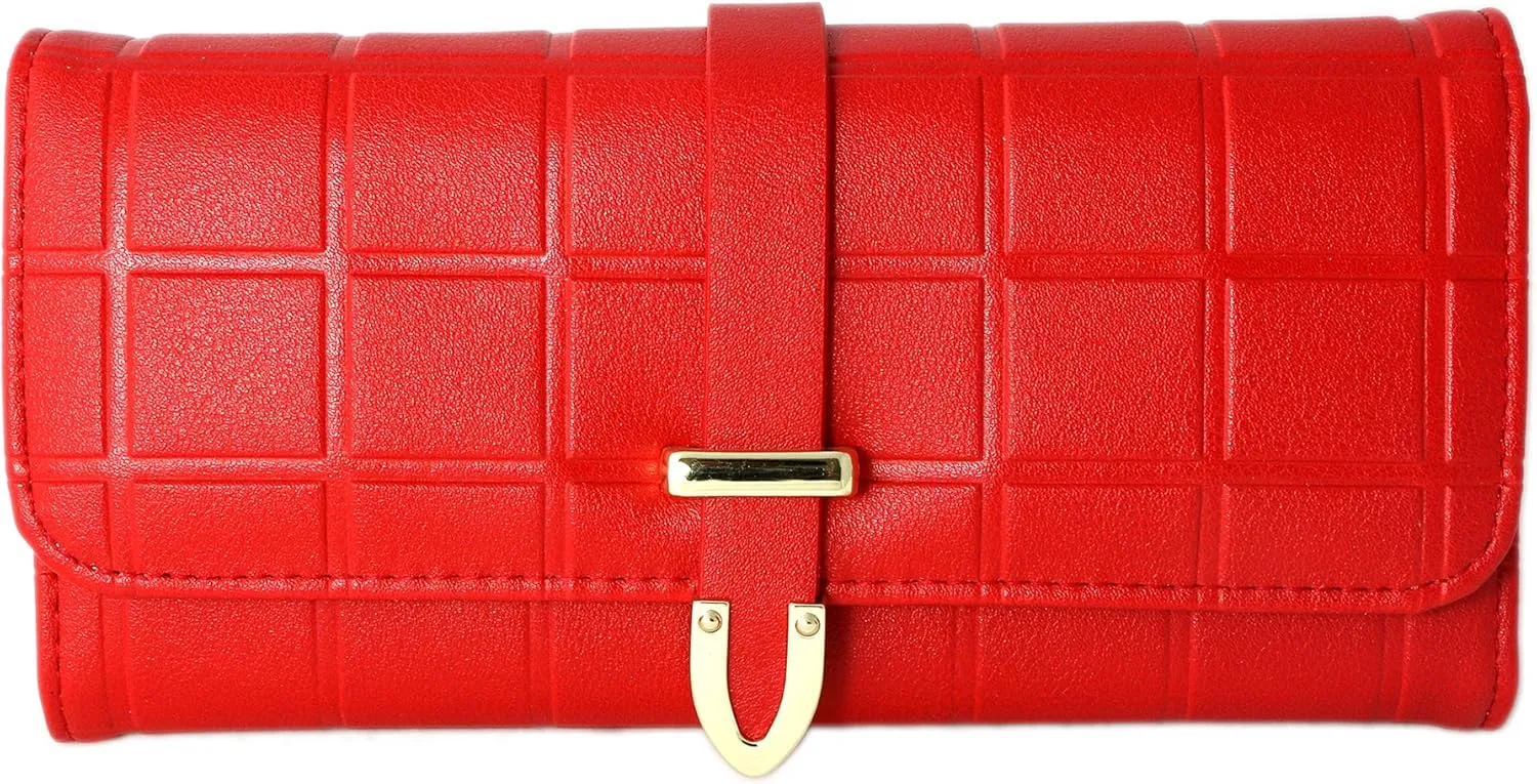 Women's Gold Leather Band Watch & Matching Tri-Fold Wallet Set