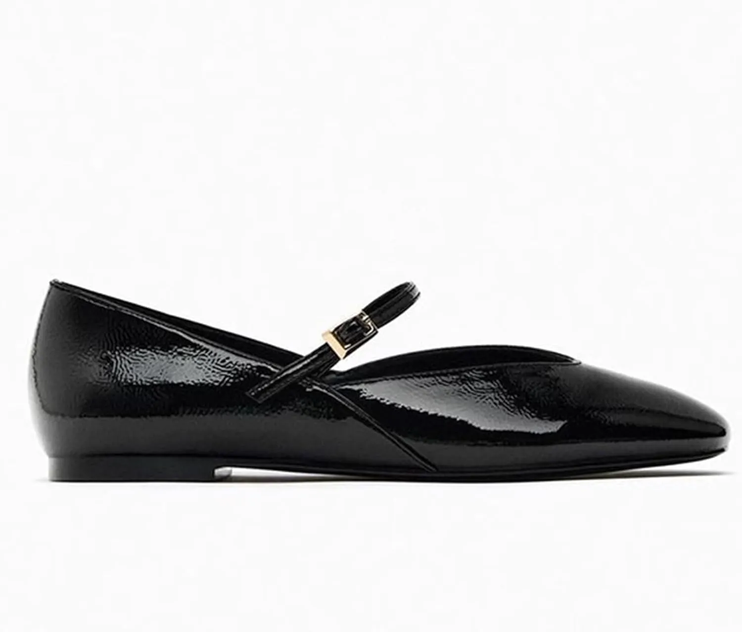 Women's Patent Leather Elegant Ballet Flats Comfortable Round Toe Adjustable Buckle Strap Flat Non-Slip Mary Jane Shoes Suitable for Dancing Walking