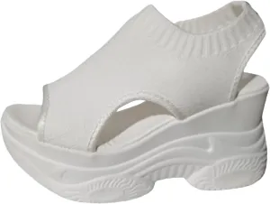 Womens Sandals Mesh Thick Cushion Orthopedic Walking Sandals Open Toe Elastic Strap Sport Shoes for Athletic