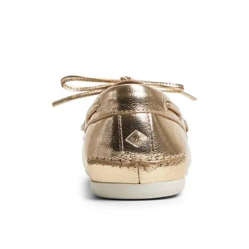 Women's Slim Boat Crinkle Leather Gold