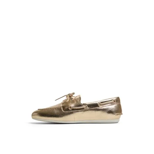 Women's Slim Boat Crinkle Leather Gold