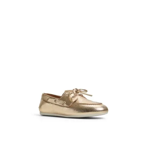 Women's Slim Boat Crinkle Leather Gold