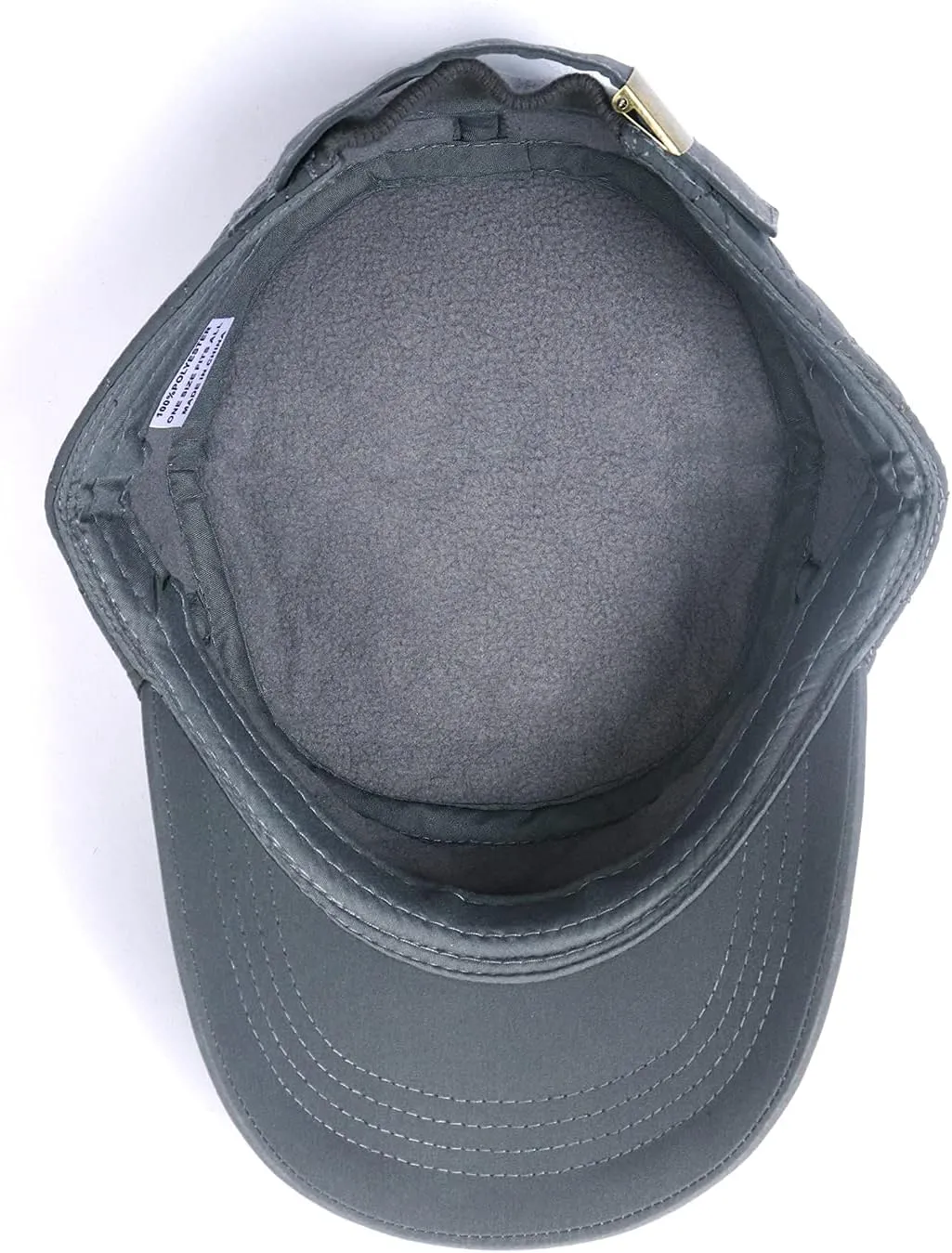 XXL Oversize Woolen Flat Top Army Cap,Closed Back Warm Winter Cadet Hat for Big Heads,Large Military Fleece Sports Hats