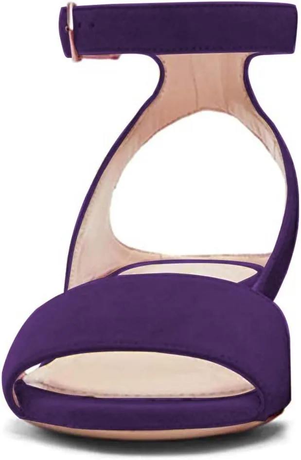 XYD Strappy Low Heel Sandal Pumps for Women Open Toe Ankle Strap Slingback Chunky Heeled Dressy Shoes