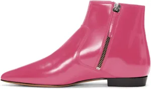 XYD Women's Formal Pointed Closed Toe Flats Ankle Boots Low Heel Booties Office Dress Shoes with Double Side Zippers