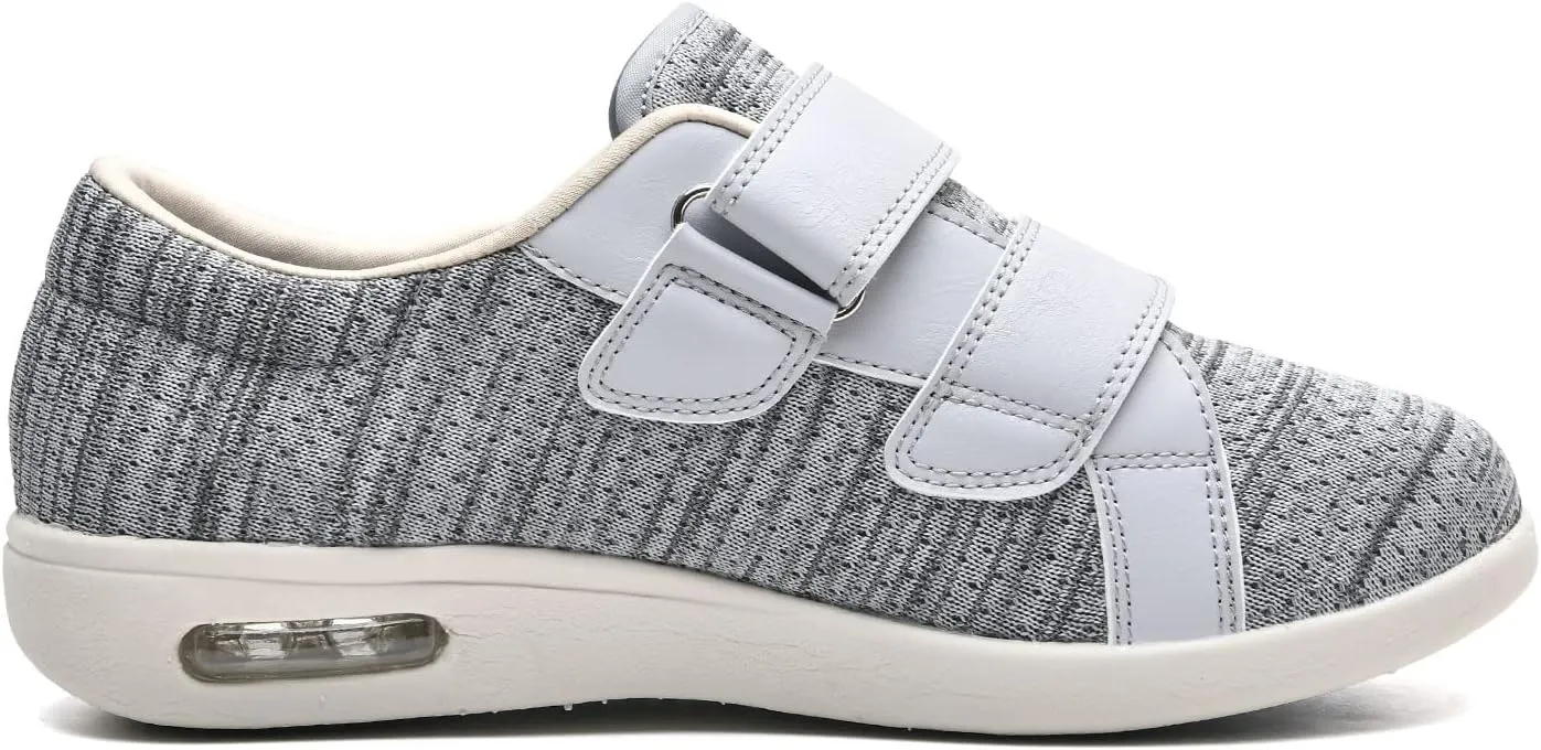 ZGDG Men's Diabetic Edema Shoes Wide Width Walking Shoes with Adjustable Closure Lightweight Non-Slip Sneaker for Swollen Feet Elderly Hammertoe Arthritis Bunions